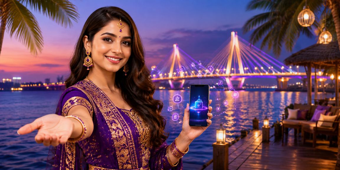 বরিশালে একজন ব্যবহারকারী মোবাইলে জমা দিচ্ছেন বাংলাদেশি পোশাকে